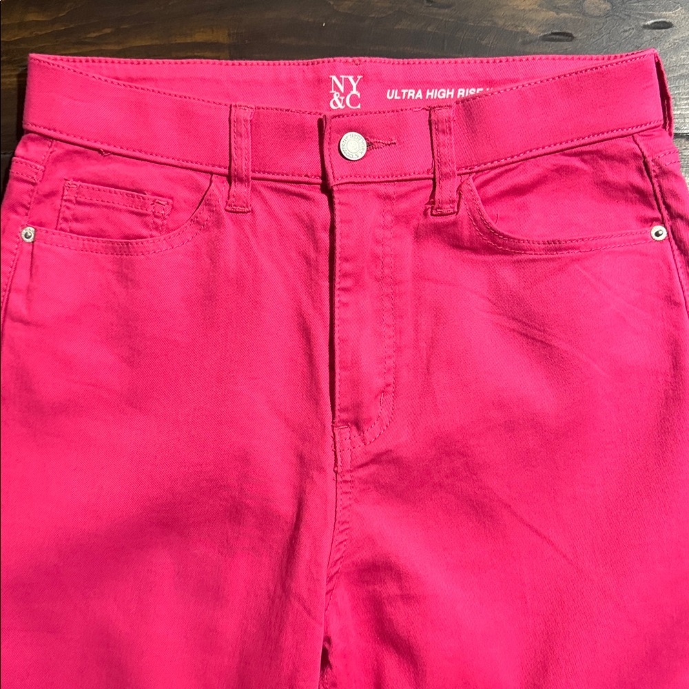 New York & Company Ultra High Rise Wide Leg Jeans in Pink (TALL) - Picture 2 of 8